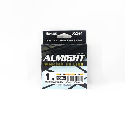 Sunline P.E Line X4 Almight Sinking P.E 150m P.E 1 16.5lb Orange (9559)