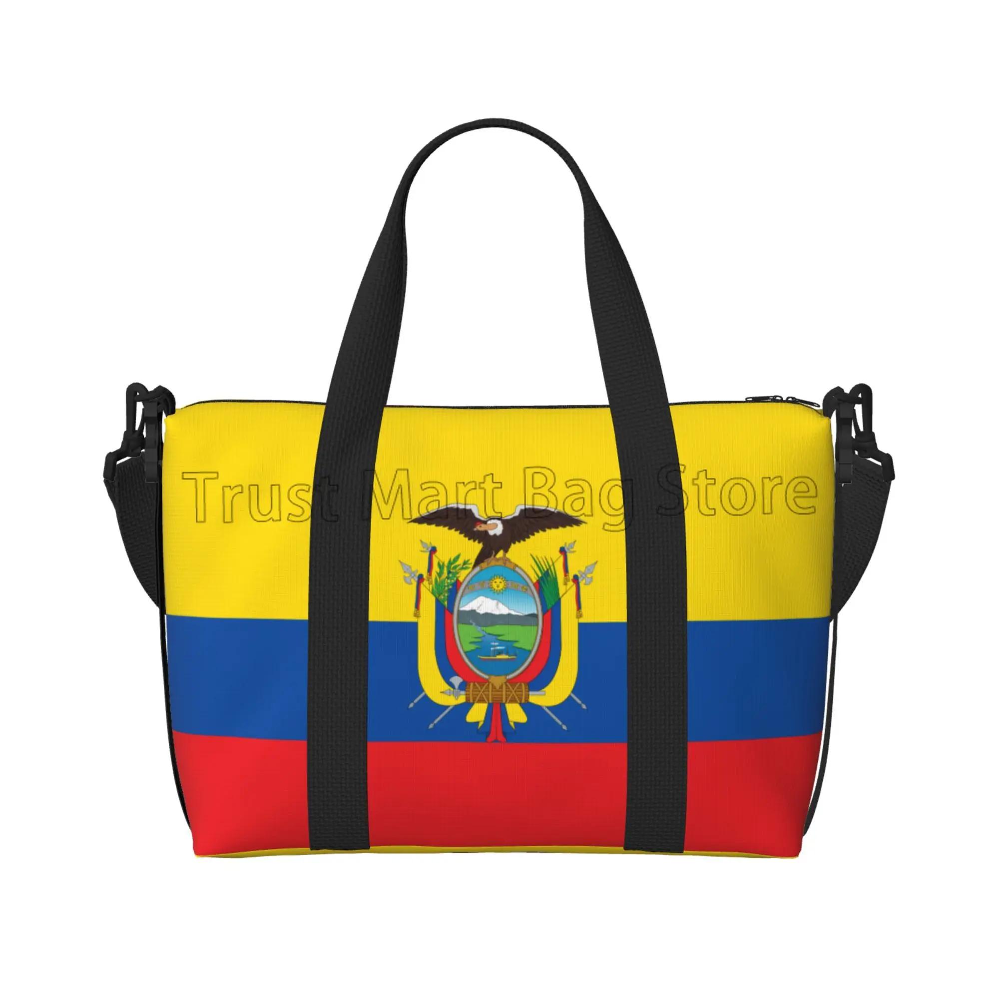 

Ecuador Flag Travel Duffel Bags for Men Women Weekender Bag Carry on Overnight Bags Multipurpose Waterproof Sports Gym Yoga Bag чёрный