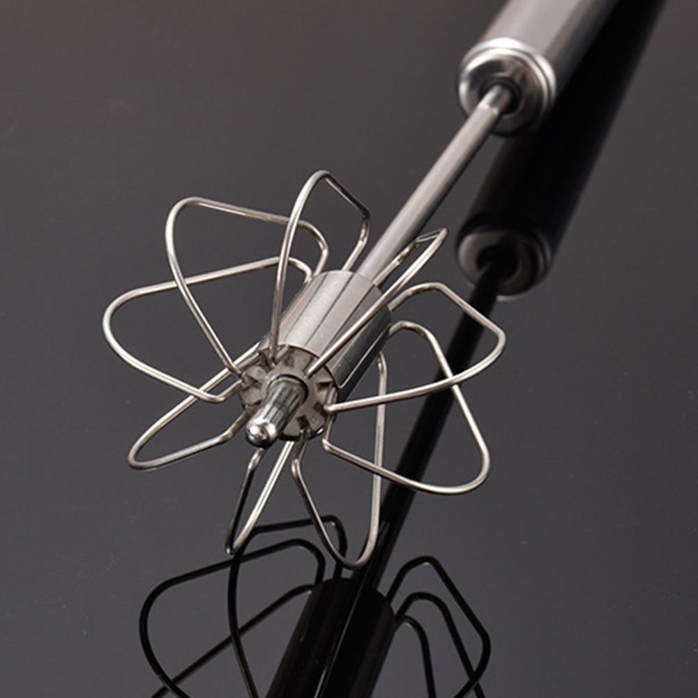 Zecltrea Stainless Steel Semi-Automatic Egg Whisk Rotary Whisk Blender Manual Egg Beater Mixer Tool For Making Cream