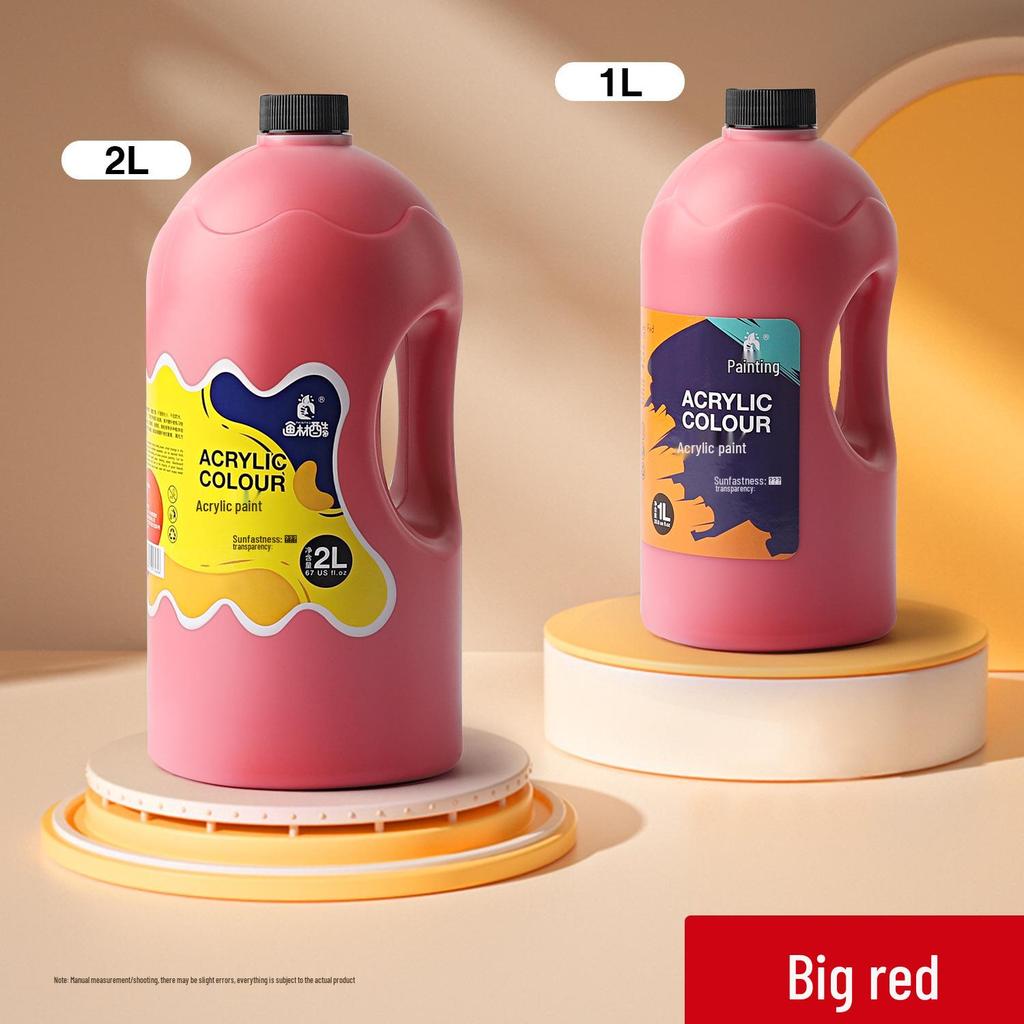 Acrylic Wall Paint - Waterproof, Fade-Resistant, Sun-Protected, White, 2L/1L Large Container for Art & DIY Projects