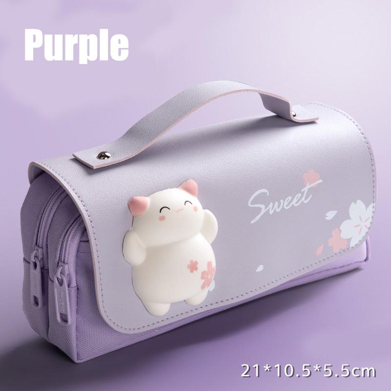 

3D Kawaii Pencil Case Girls Decompression Pen Pouch Adorable Waterproof School Supplies Aesthetic Organizer Box Korean Stationery