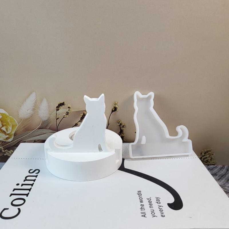 Cats Resin Molds Dog Silicones Molds for Making Tealight Holder Decorations Holiday Gift Room Decorations DIY Craft