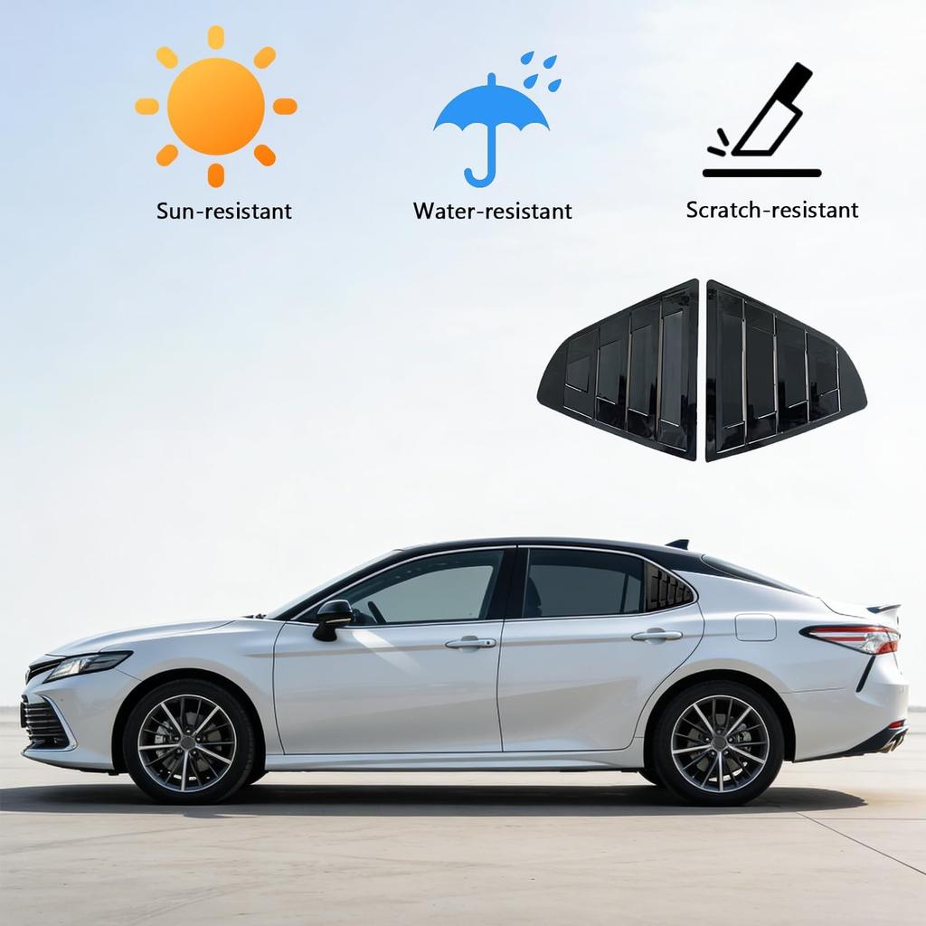 Compatible with Toyota Camry 8th Gen 2024 2023 2022 2021 2020 2019 2018 Accessories Car Rear Side Window Louvers Air Vent Scoop Shades Cover Trim