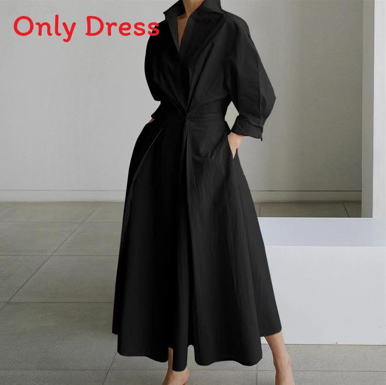 With Pleated Vneck Pure Color For Office And Casual Wear