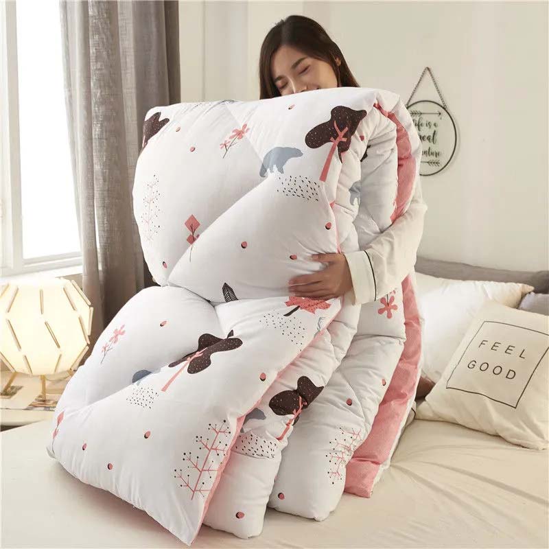 Thickened Quilt with Cotton Wadding Velvet Warm Quilt Core Breathable and Lightweight Single or Double Person Available Bedding Article All Seasons