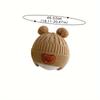1pc Adorable Cartoon Bear Knit Beanie Ears & Button Eyes - Stretchy 100% Polyester Winter Hat for Toddlers 0-3 Years, Cozy Warm Toddler Boy & Girl Hat