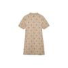 MLB Boston Red Sox Logo Print Polo Neck Casual Short Sleeve Dress Women dress Light-Sand-Brown 3FOPM0533-43SAL