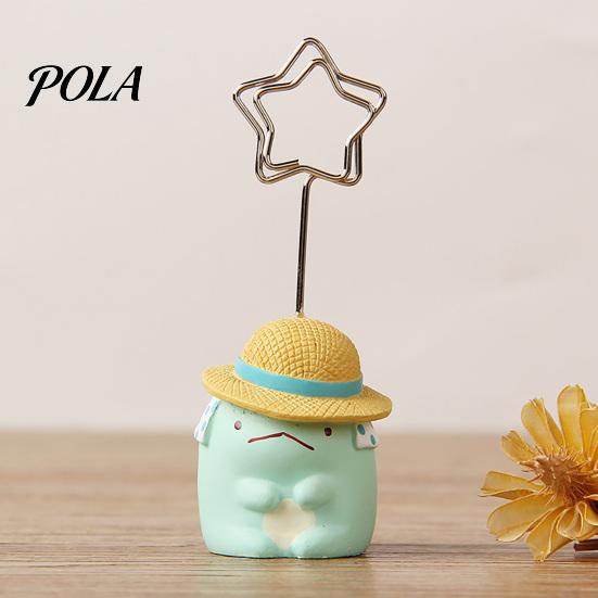 Waterproof Note Holder Desktop Memo Clip Stand, Cartoon Animal Message Holder, Cute Resin Base Photo Hand-painted Display Clip, Table Number Name Card