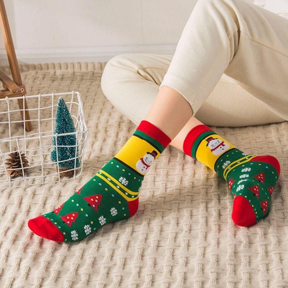 Thickened Christmas Socks Snow Christmas Tree Socks Comfortable Cartoon Hosiery  Children