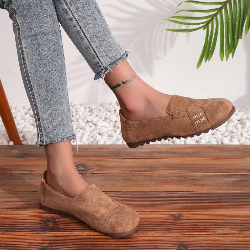 Shoes Women High Quality Leather Women Flat  Casual  Casual Slip on Flat  Designer Luxury Shoes Women
