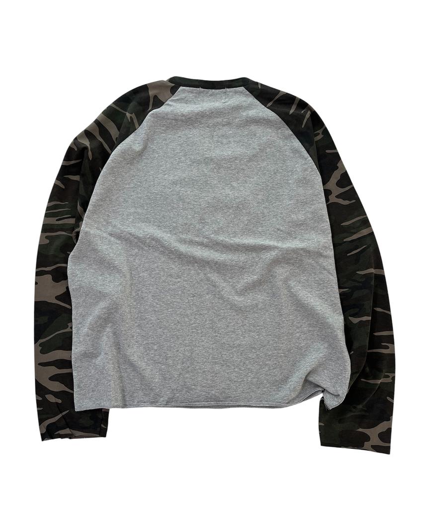 SK8ER ROCK Star Raglan T-Shirt (Melangegray/Camouflage)
