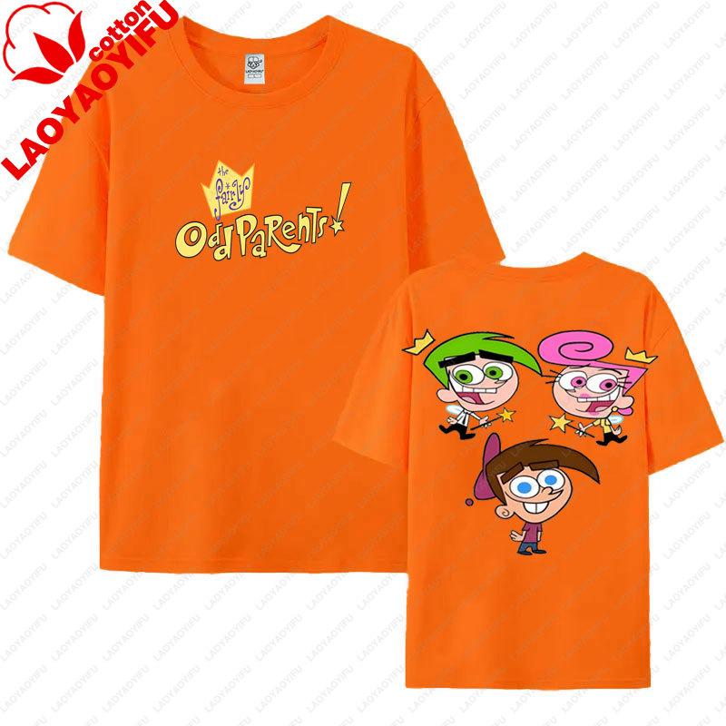 Neuer Stil Cartoon T-Shirt Die Fairly Odd Parents Aufdruck Oberteile Sommer Kurzarm T-Shirts Nostalgie Retro Street Fashion T-Shirts