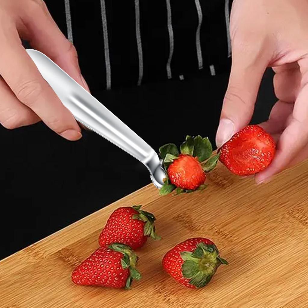 Strawberry Stem Remover Tool Stainless Steel Tomato Stem Remover Tool Portable Tomato Top Stem Remover Tool Ergonomic Handle