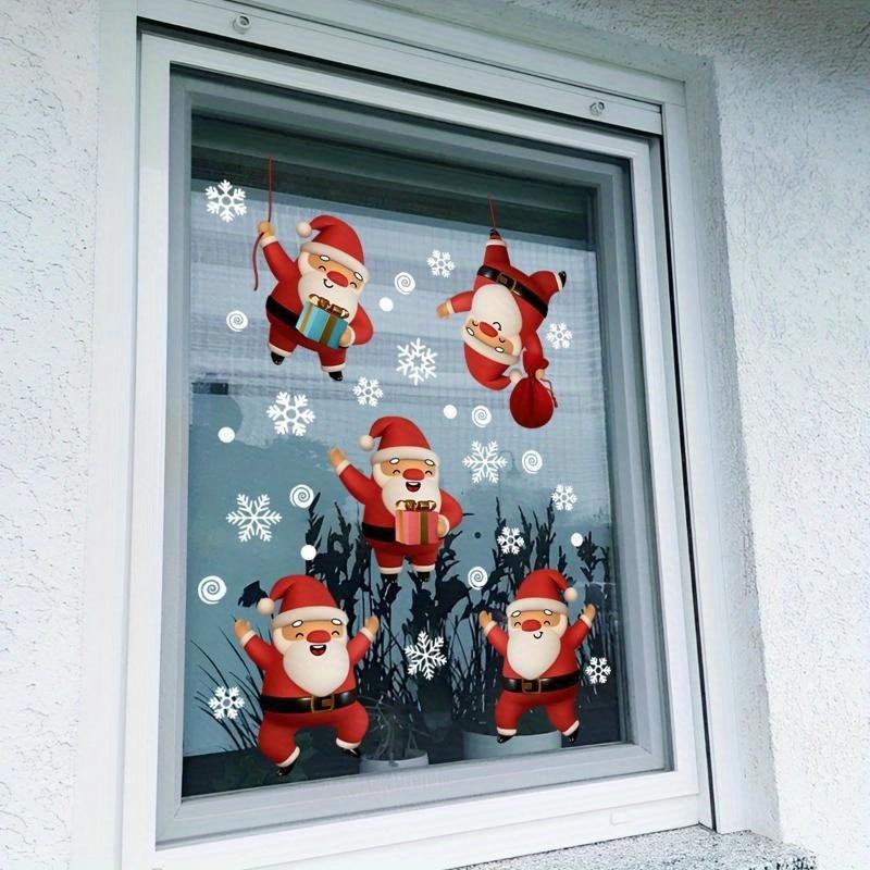1PC New Santa Claus Snowflake Christmas Stickers Wall Paper Living Room Window Refrigerator Decoration Wall Sticker Self Adhesive Wall Decortion