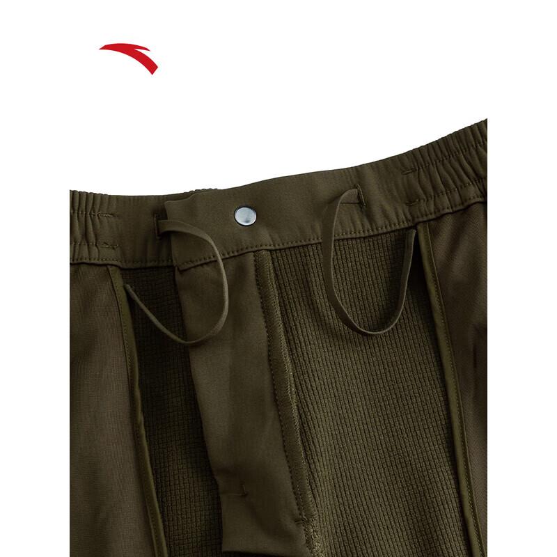 ANTA Men's Water-Repellent Fleece-Lined Straight-Leg Outdoor Sports Pants
