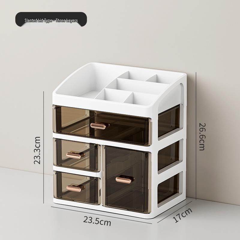 Desktop Skincare & Stationery Organizer: Large-Capacity, Multi-Layer, Drawer-Type Storage Box