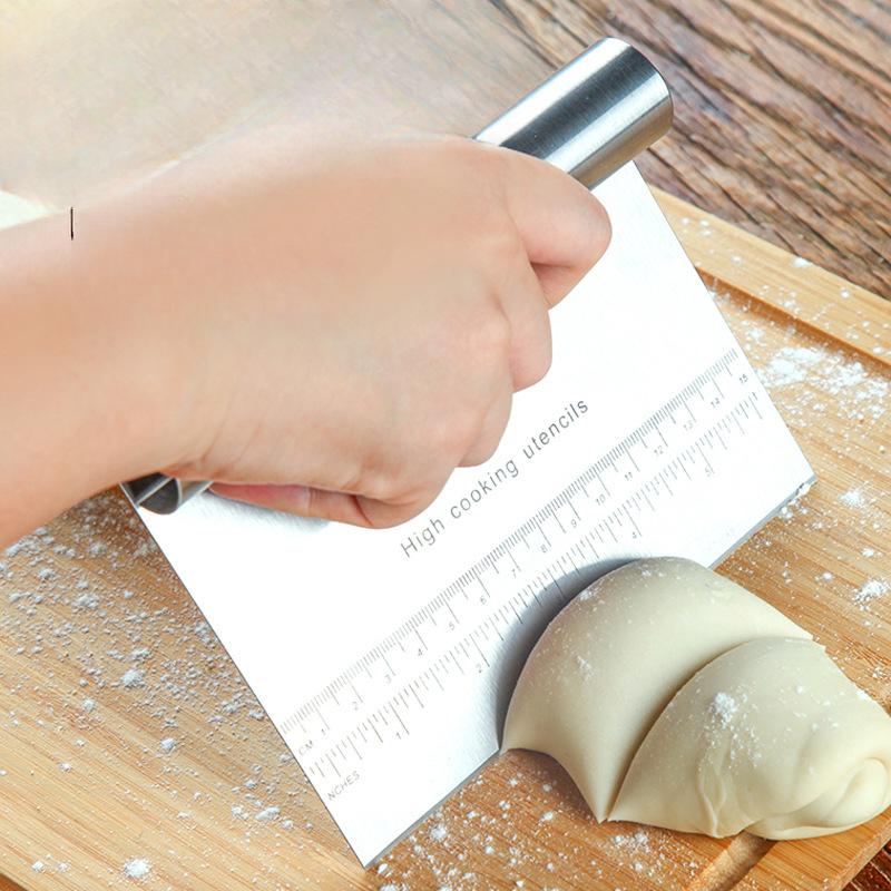Cutting Knife for Cutting Fried Dough Sticks Scraper for Pizza Steamed Buns Bread Dough Stainless Steel Rice Roll Scraper