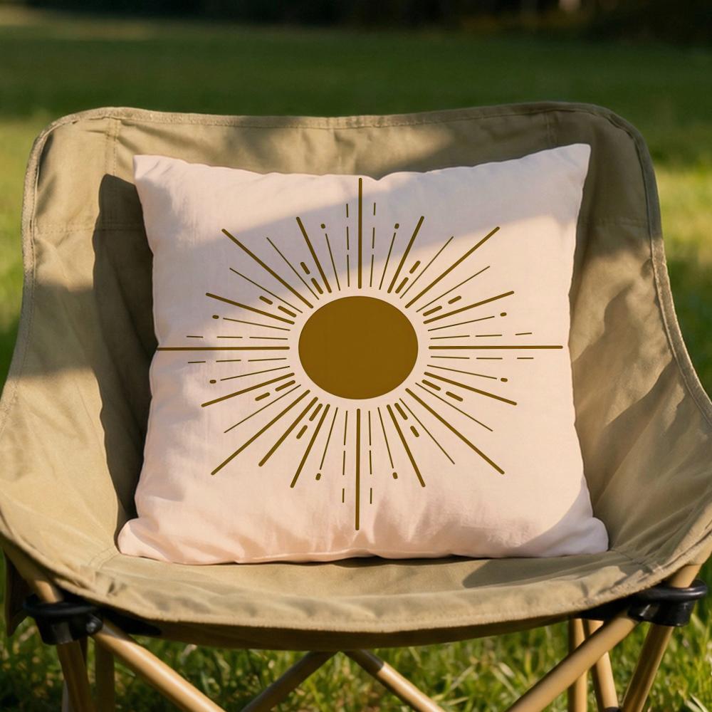 

Retro Modern Sun Cushion Cover Soft Reversible Durable Pillow Cover MultiScene Use for Home Car Daily Comfort 30X30cm