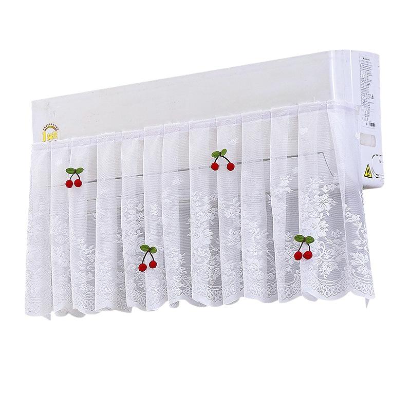 Lace Embroidery Flower Curtain Windproof Dust-Proof Hanging Cover Anti-Direct Blowing Air Conditioning Curtain Bedroom Decor