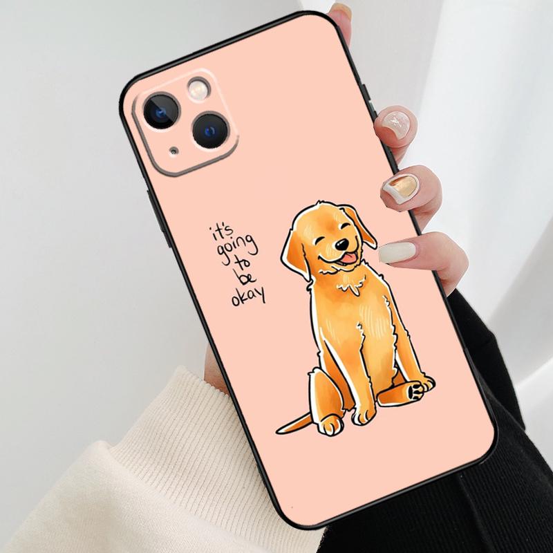 Cartoon Golden Retriever Dog Phone Case For iPhone 17 Pro Max 14 13 12 11 15 16 Pro Max mini 15 16 Plus 16e 17 Air Cover