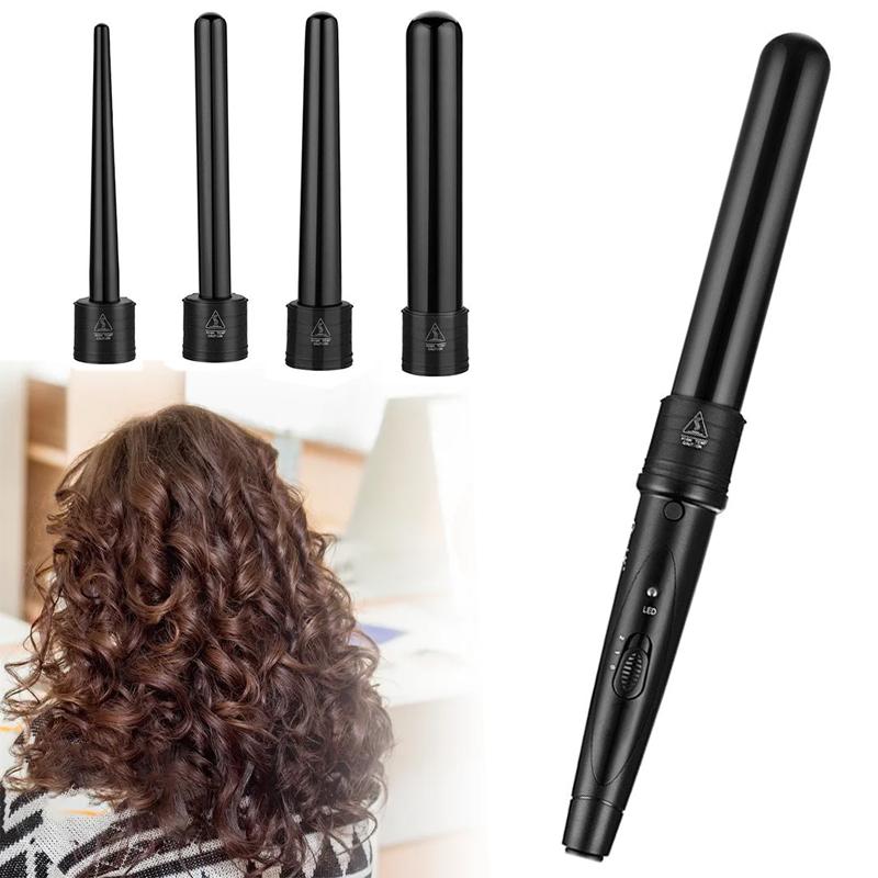 Professional Hot Curling Tool Curling Iron Wand Set Replaceable 5 in 1 Rotating Hair Curler
