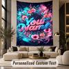 Floral (86) Theme Custom Tapestry Personalized Custom Name Text Wall Hanging Tapestry Home Decor Background Cloth
