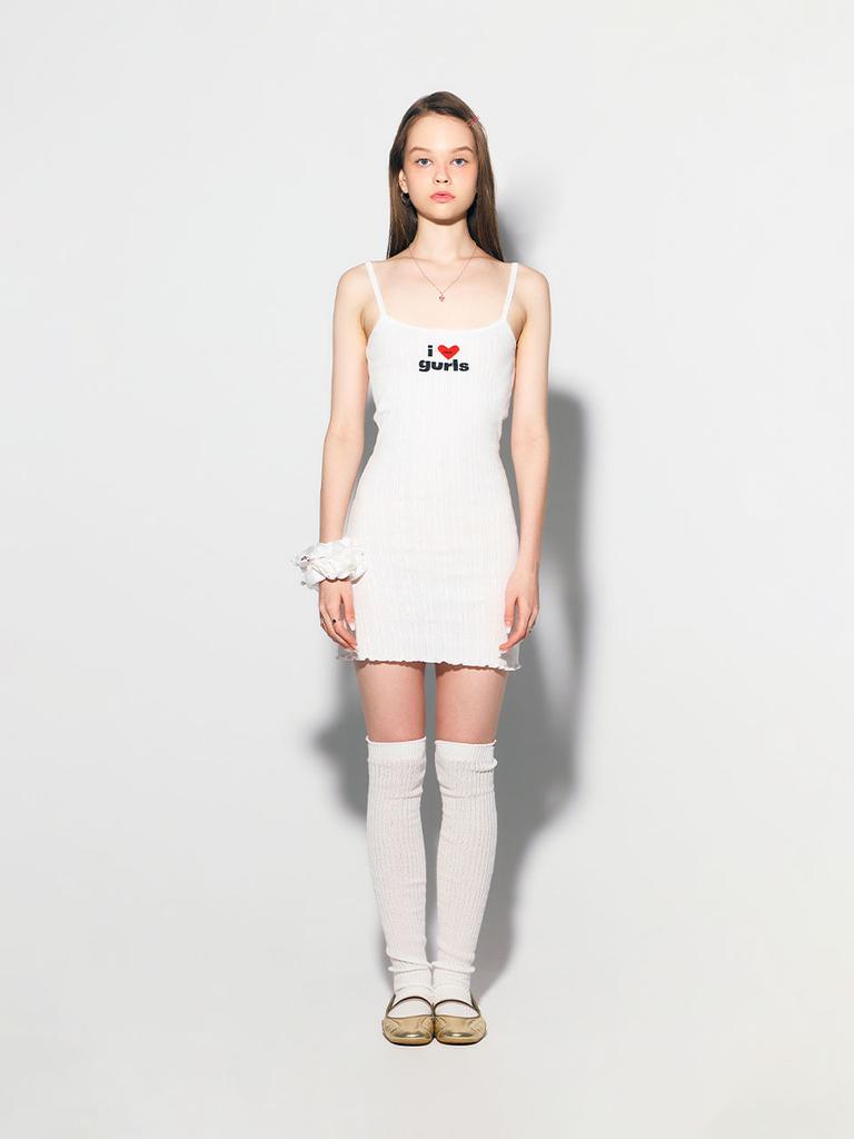 ASIF CALIE Love Gurls Long Sleeveless White