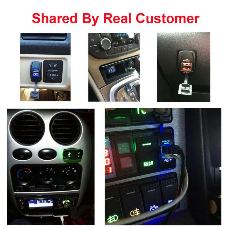 Dual USB 3.1 Power Charger Carling ARB Rocker Switch White LED Light Car Boat Dual USB Ports Low Resistance Wiring
