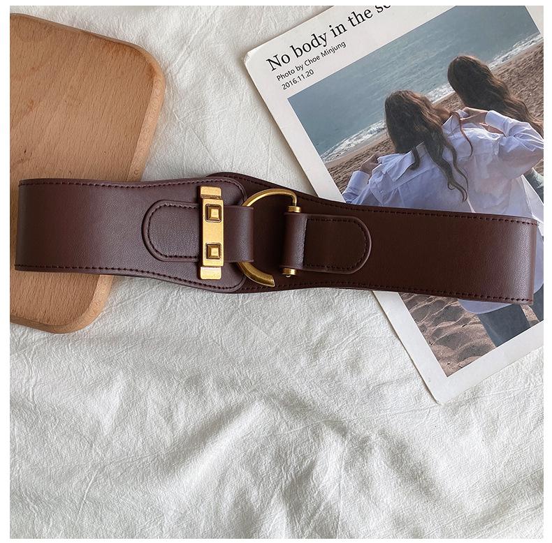 Simple leather elastic belt belt belt European and American retro temperament waist chain feeling versatile waist seal