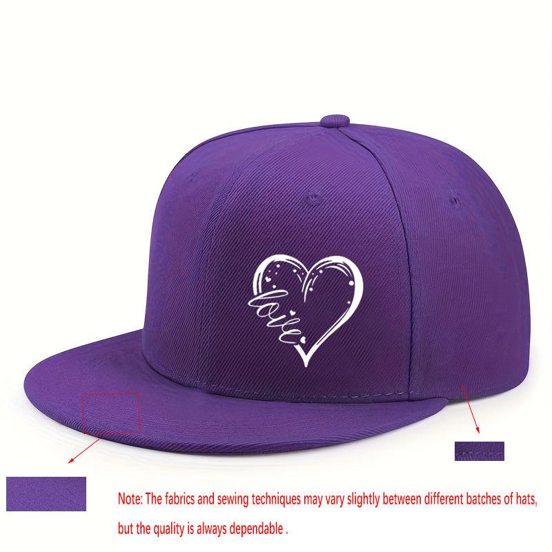 Single Love Design Printed Peaked Cap Urban Trend Hip-hop Unisex Versatile Simple Adjustable Flat Brim Hat