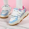 Fashion Platform Sneakers Women Chunky Shoes PU Leather Casual Shoes Ins Board Shoes Lace-up Outdoor Walking Footwear