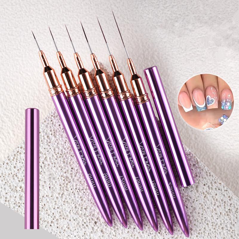 1 Pcs Nail Art Liner Brushes Elongated Lines Striping Drawing Uv Gel Painting Nail Design Pen Professional Manicure Tool
