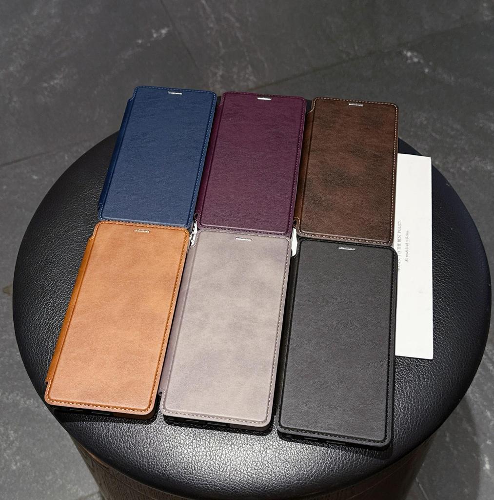 Samsung S25 Ultra Flip Card Holder Phone Case with Armor Shield and Rotating Magnetic Stand - Full Coverage Anti-Drop A17 Case