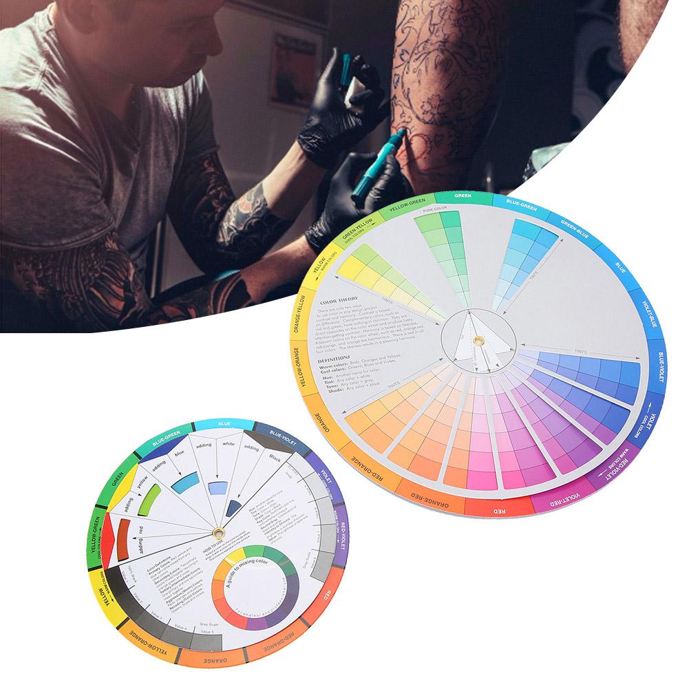 2pcs Tattoo Color Wheel Pigment Color Wheel Mixing Guide Tattoo Accessory
