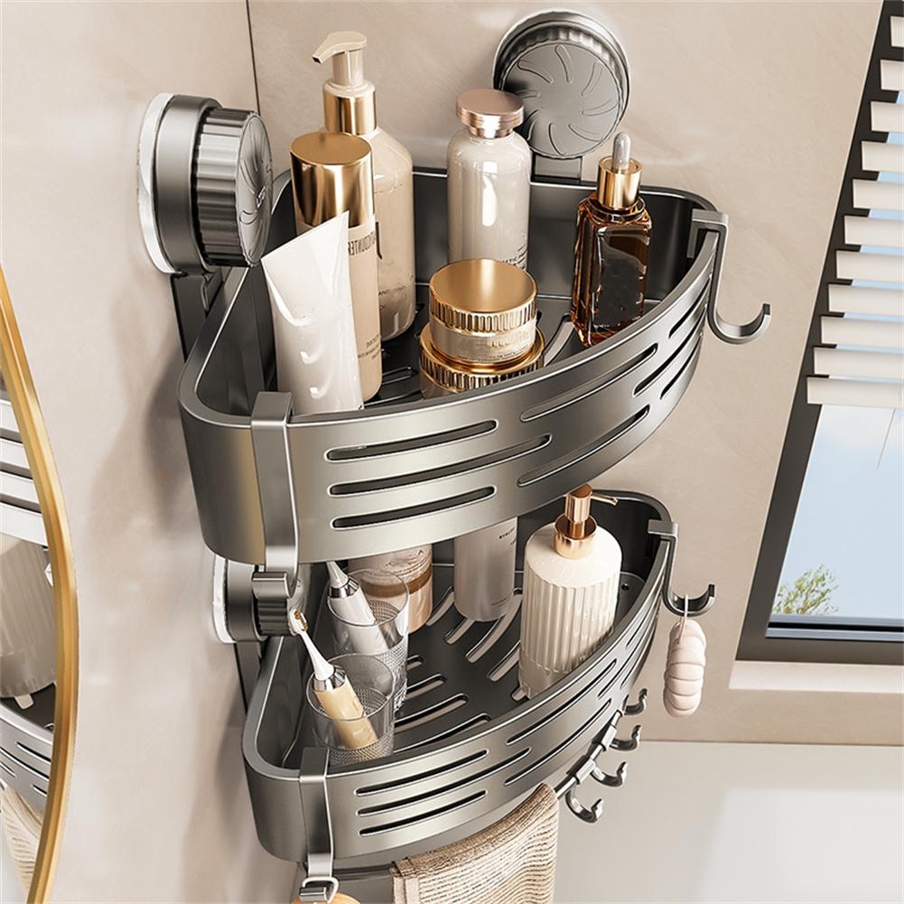 Compact Size Corner Shower Rack Suction Cup Holder