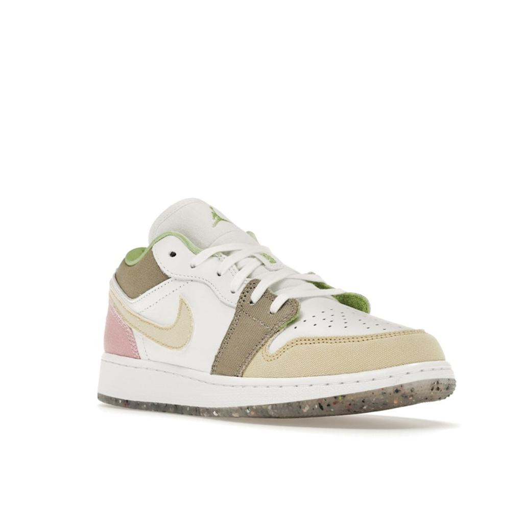 Dětské tenisky Air Jordan 1 Low SE GS Pastel Grind Bílé Živě zelené DJ0341-100