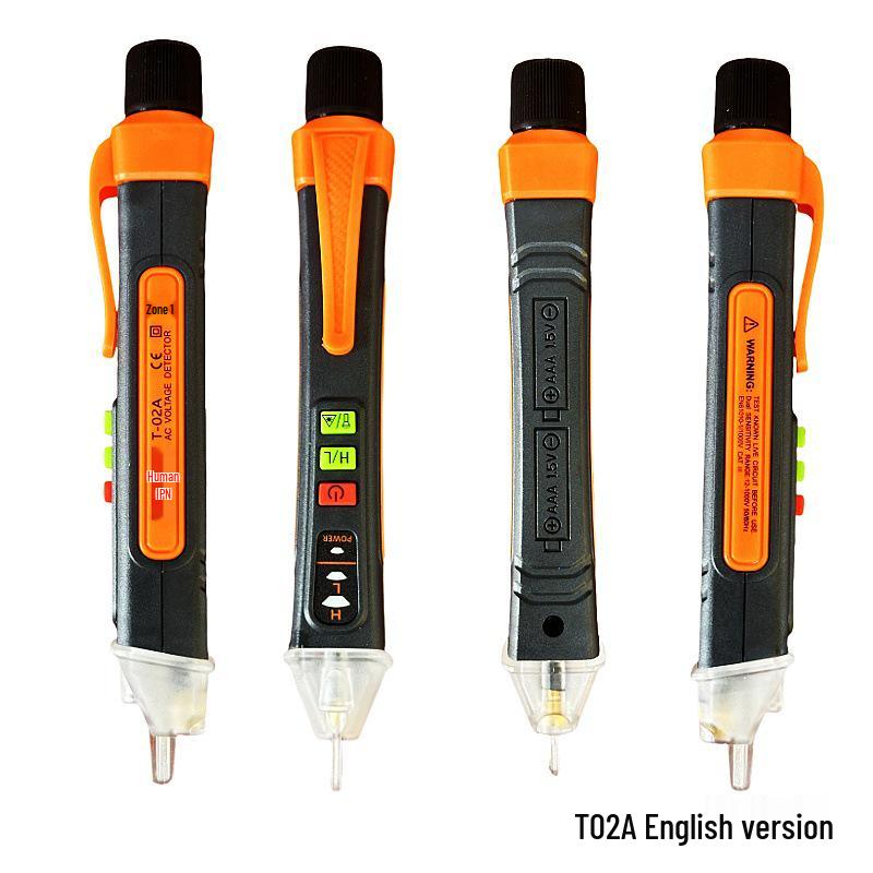 Non-contact Electric Test Pen T02AB: Sound & Light Induction, Voice Readout, Live/Neutral Wire Detection, Circuit Repair.