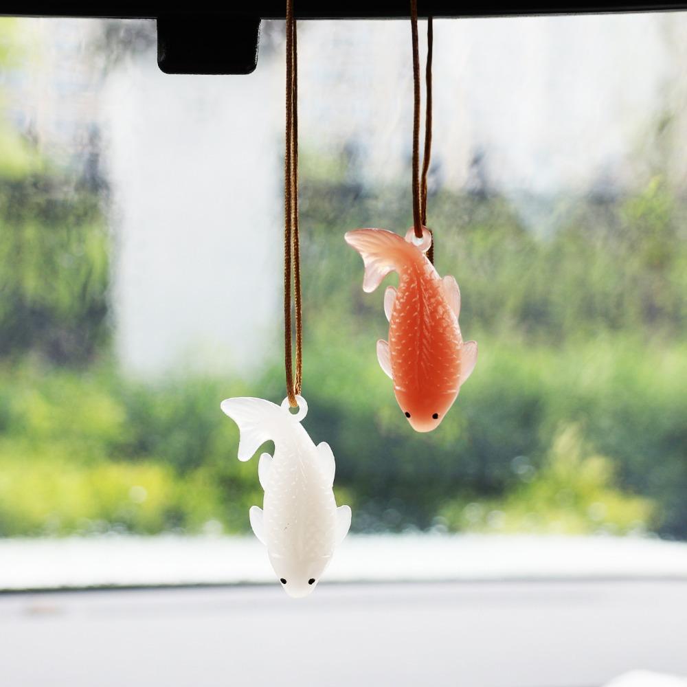 Color Changing Koi Pendant UV-Activated Color-Changing Grilled Fish Car Rearview Mirror Hanging Decor Lucky Keychain Pendant