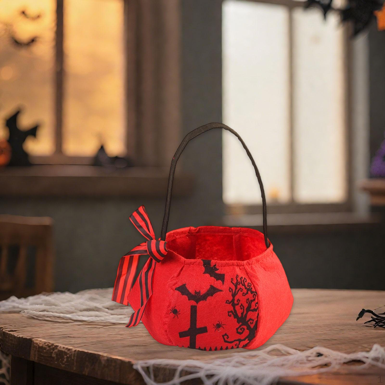 

Halloween Trick or Treat Bag Candy Gifts Wrapping Carrying Handbag Reusable Grocery Goody Tote Bat