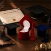 Doctoral Hat Shape Doctoral Hat Ring Box Composites Ring Packaging Box  Couple Gift