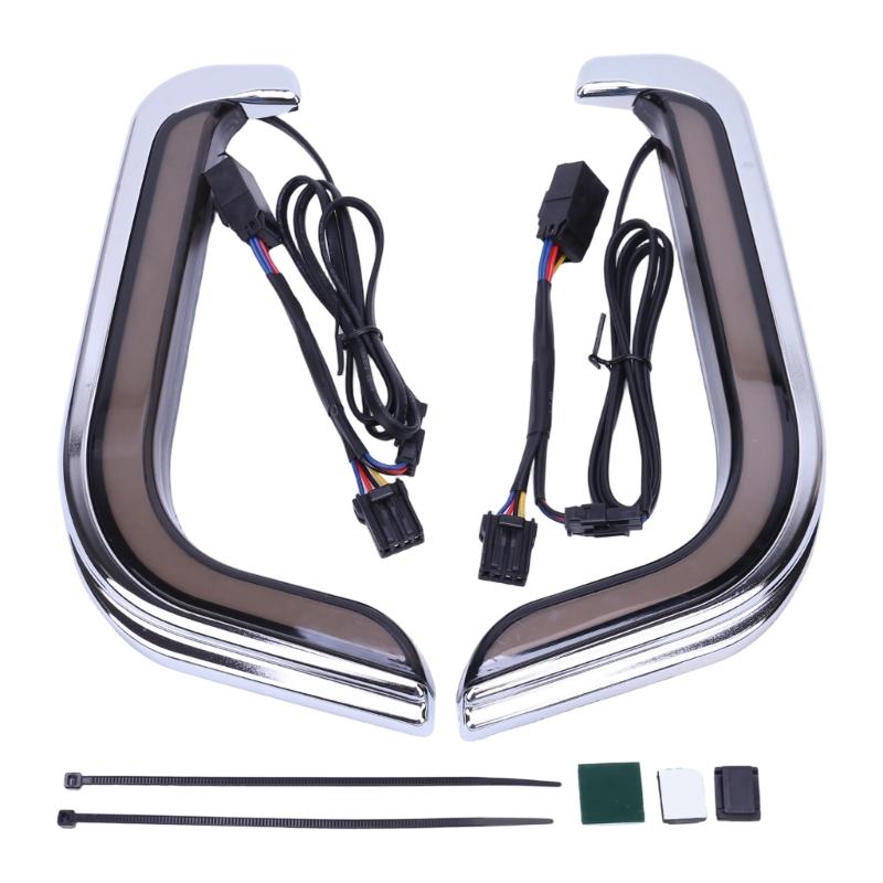 Motorcycle Turn Signal Light Pair for 1996-2013 Applications with Curved Acrylic Lower-Fairing Housings