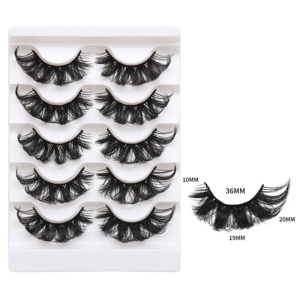 5Pairs Dense Fluffy False Eyelashes Lashes Extension D Curled Eyelashes  Grafting Lashes