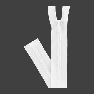 Separable Zipper - Prym - 25 Cm - Molded Plastic - Width 6 Mm - White