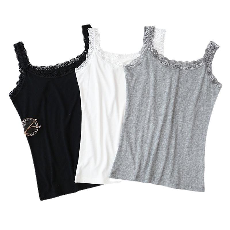 Tank Top Women Summer White Top Sweet Lace Patchwork Camisole Tank Top Women's Spring/summer Korean Edition Thin Style with Sleeveless Vest Underneath