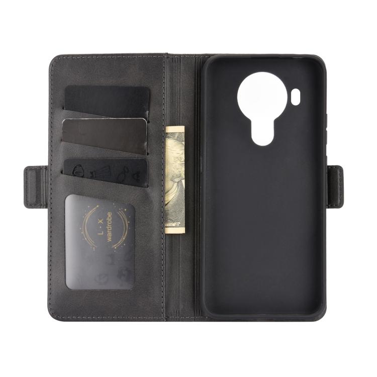 Dla Nokia 5.4 Dwustronne magnetyczne zapięcie Skórzane etui z klapką poziomą z uchwytem, przegródkami na karty i portfelem
