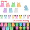 50Pcs Luminous Mini Resin Frogs Statue Miniature Small Frog Statue Moss Landscape Model Small Frog Garden Family Party Decor