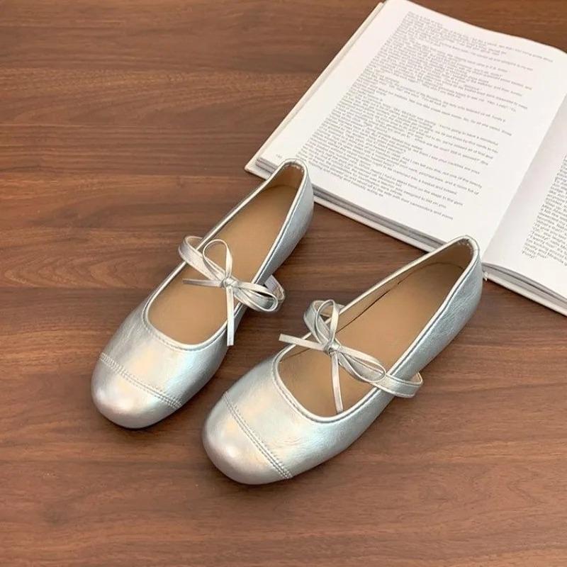 Mode Retro Wildleder Innen Erhöhte Einzelne Schuhe Damen Herbst Neu Runde Zehen Flacher Ausschnitt Schleife Mary Jane Schuhe