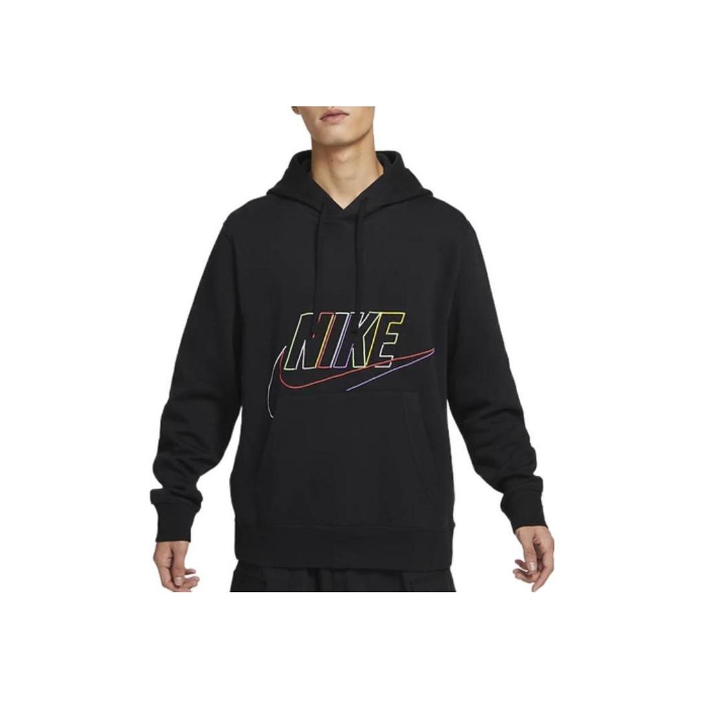 Nike Mikina s vyšívaným logem se stahovací šňůrkou Pánské topy Černá DX0542-010