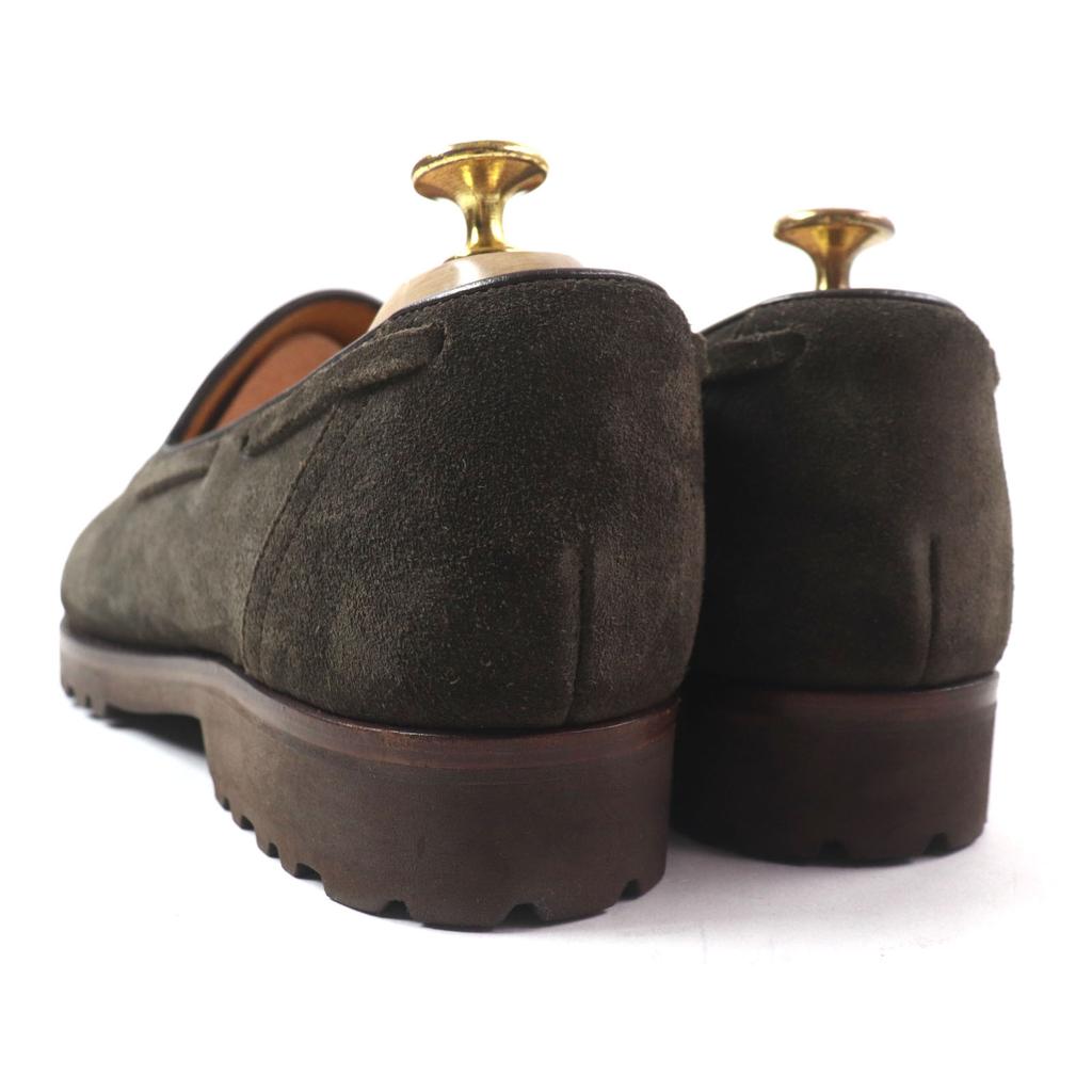 Excellent SPIGOLA loafers U tip Dark brown Suede leather mens 8 Used