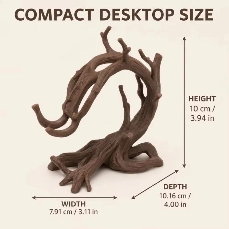 Soporte para Teléfono con Forma de Rama de Árbol Rústica Impresión 3D Pla Soporte Estable para Decoración del Hogar y la Oficina